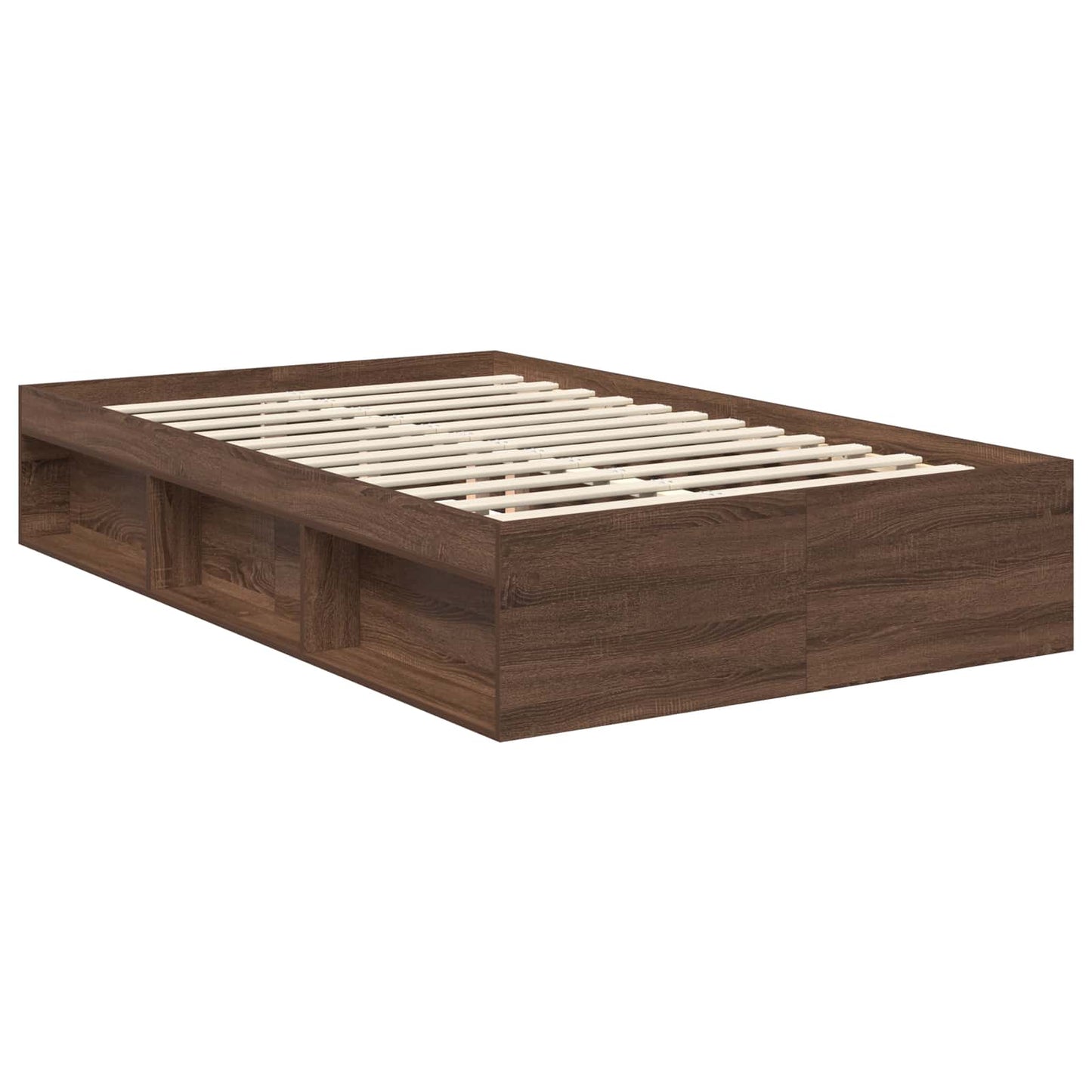 vidaXL Bed Frame with Headboard Brown Oak 120 x 200 cm Engineered wood
