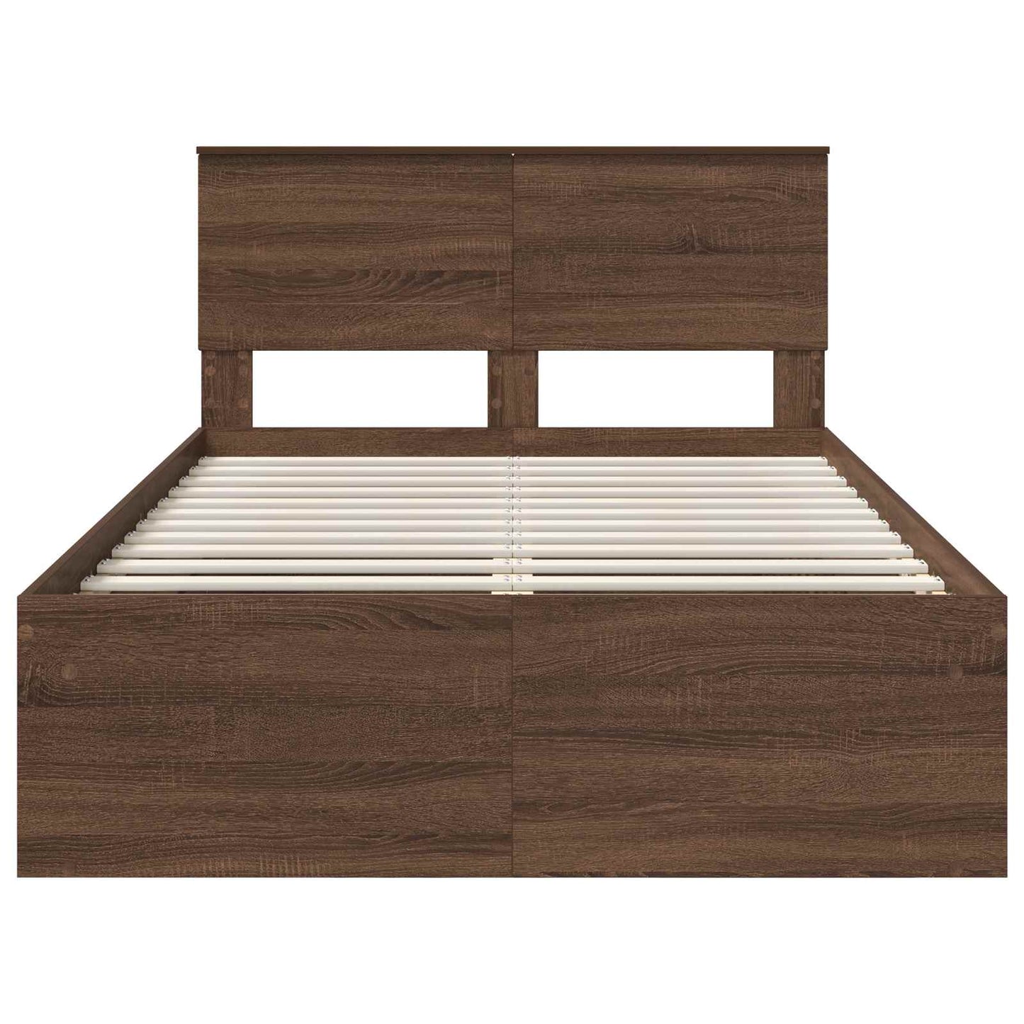 vidaXL Bed Frame with Headboard Brown Oak 120 x 200 cm Engineered wood