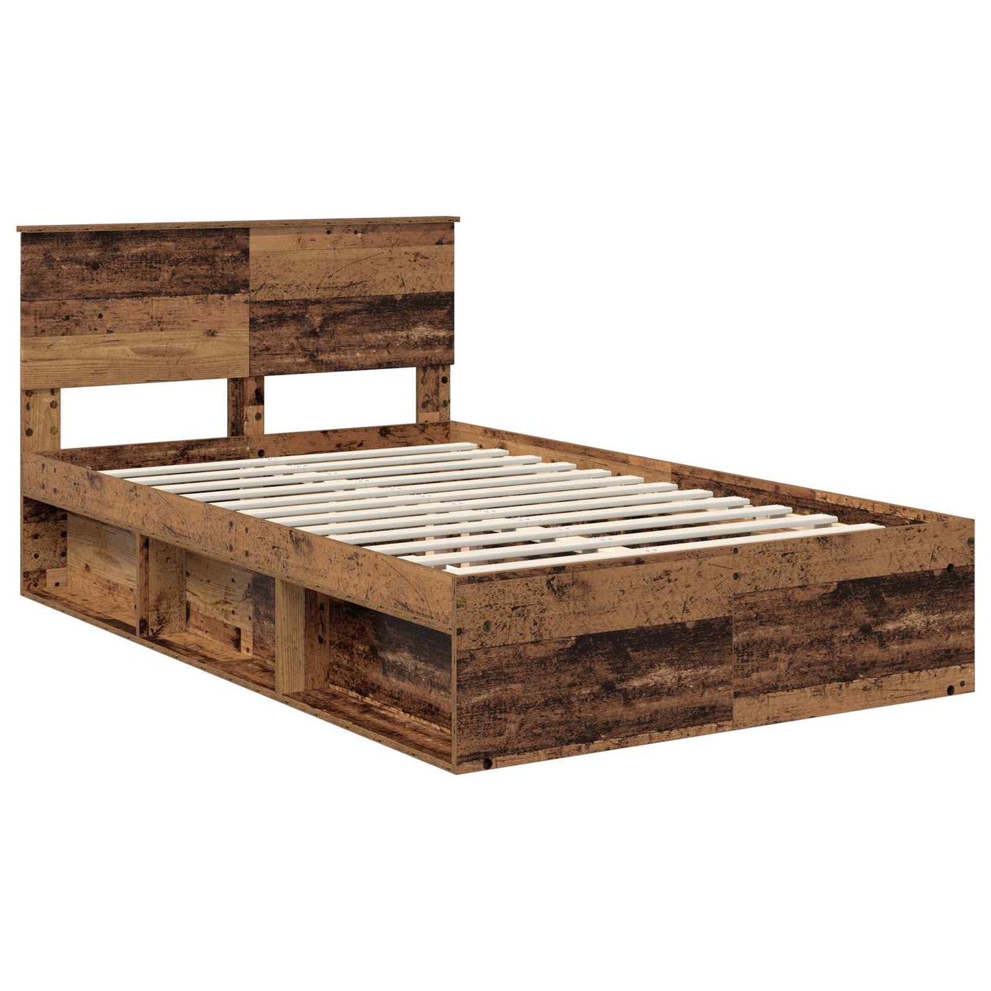 vidaXL Bed Frame with Headboard Old Wood 120 x 200 cm Engineered wood