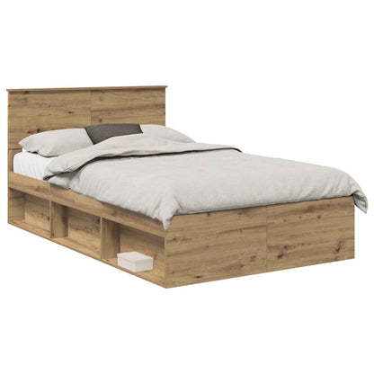 vidaXL Bed Frame Artisian Oak 120 x 200 cm Engineered wood
