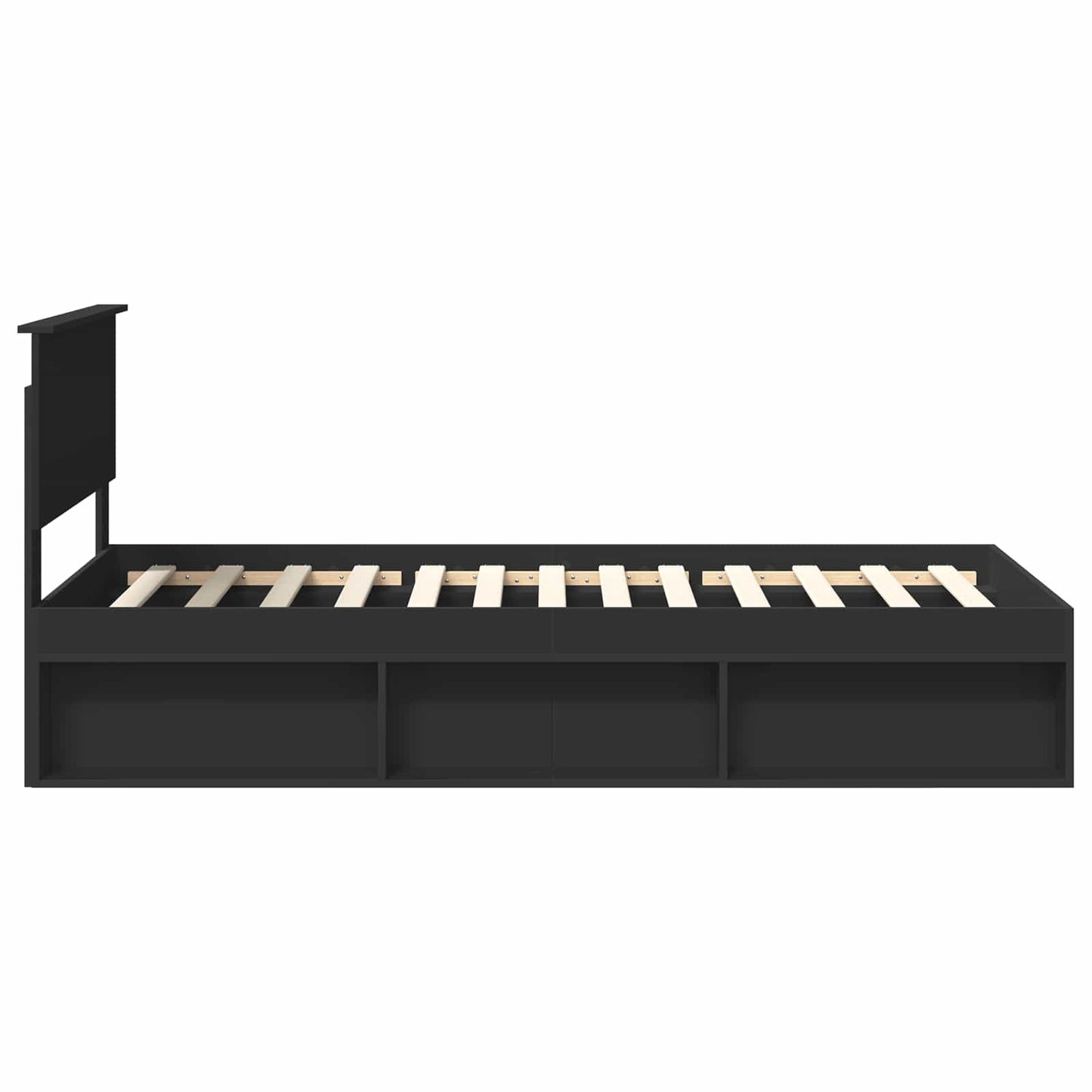 vidaXL Bed Frame with Headboard Black 100 x 200 cm Engineered wood