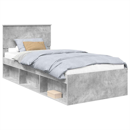 vidaXL Bed Frame Concerte Grey 100 x 200 cm Engineered wood