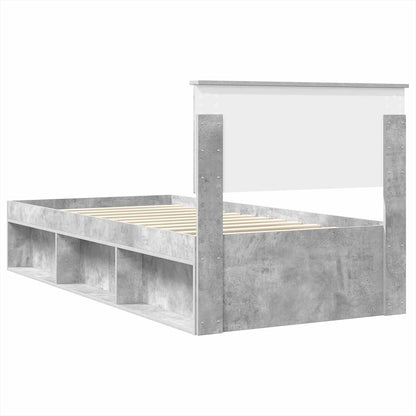 vidaXL Bed Frame Concerte Grey 100 x 200 cm Engineered wood