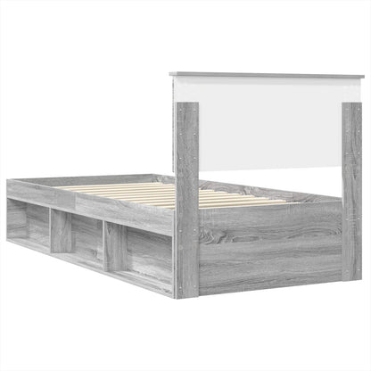 vidaXL Bed Frame Grey Sonoma 100 x 200 cm Engineered wood