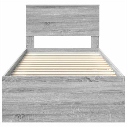 vidaXL Bed Frame Grey Sonoma 100 x 200 cm Engineered wood