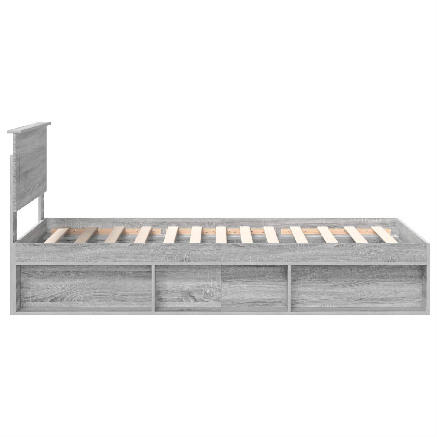 vidaXL Bed Frame Grey Sonoma 100 x 200 cm Engineered wood