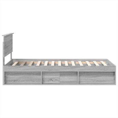 vidaXL Bed Frame Grey Sonoma 100 x 200 cm Engineered wood