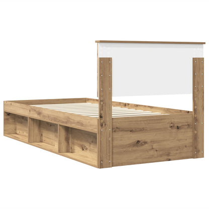 vidaXL Bed Frame Artisian Oak 100 x 200 cm Engineered wood