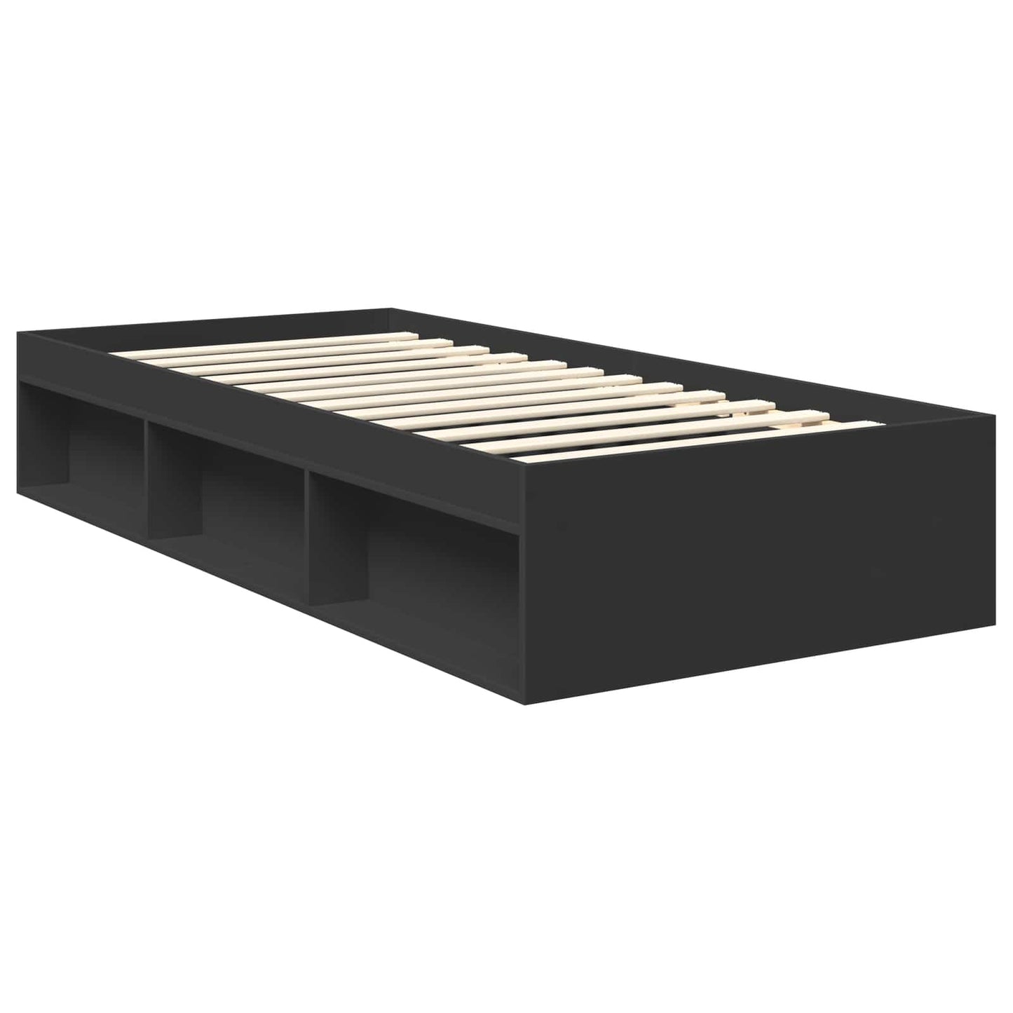 vidaXL Bed Frame with Headboard Black 90 x 190 cm Engineered wood