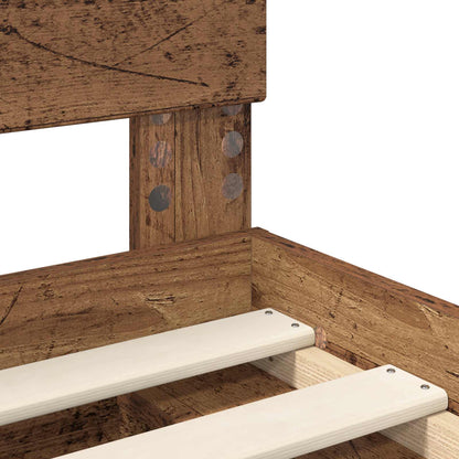vidaXL Bed Frame with Headboard Old Wood 90 x 190 cm Engineered wood