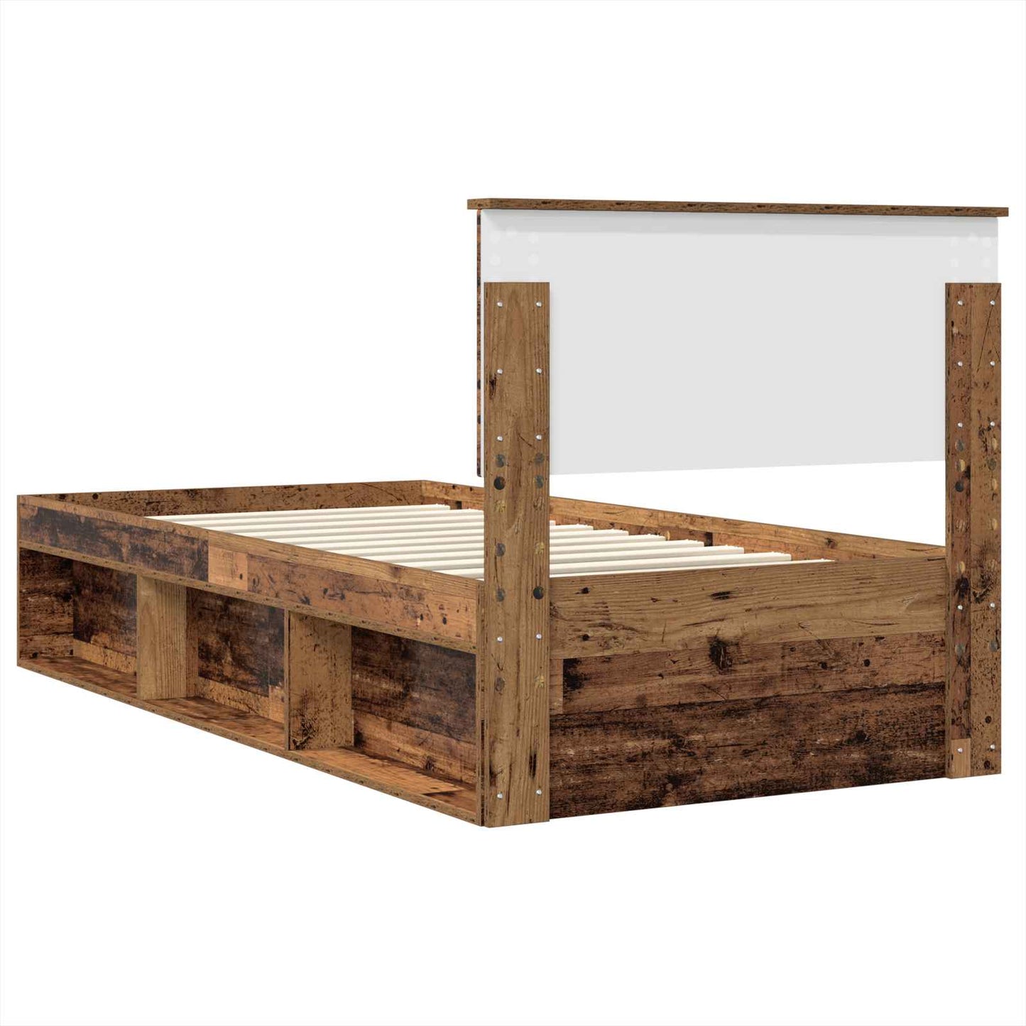 vidaXL Bed Frame with Headboard Old Wood 90 x 190 cm Engineered wood