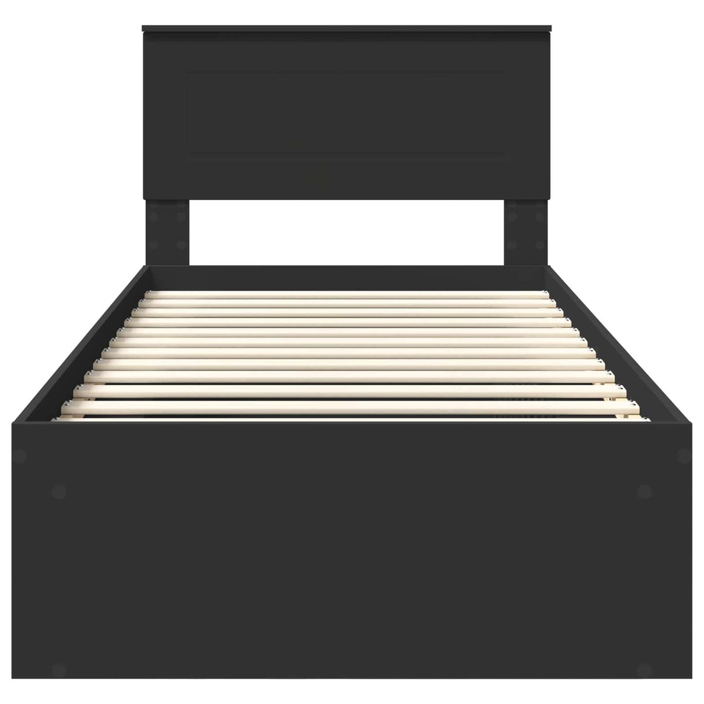 vidaXL Bed Frame with Headboard Black 90 x 200 cm Engineered wood