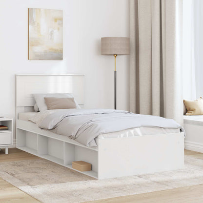 vidaXL Bed Frame with Headboard White 75 x 190 cm Engineered wood