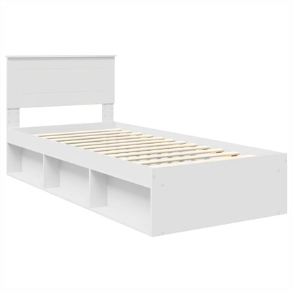 vidaXL Bed Frame with Headboard White 75 x 190 cm Engineered wood
