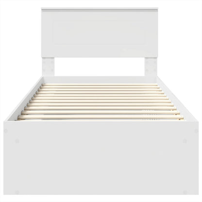 vidaXL Bed Frame with Headboard White 75 x 190 cm Engineered wood