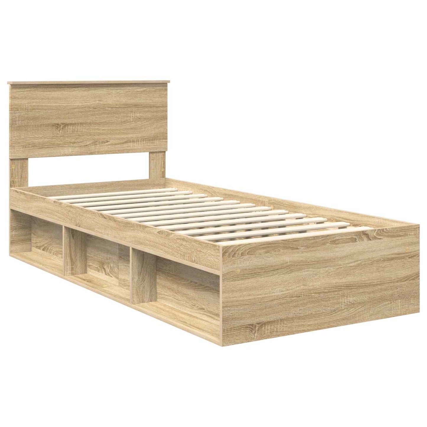 vidaXL Bed Frame with Headboard Sonoma Oak 75 x 190 cm Engineered wood