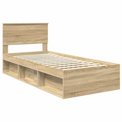 vidaXL Bed Frame with Headboard Sonoma Oak 75 x 190 cm Engineered wood