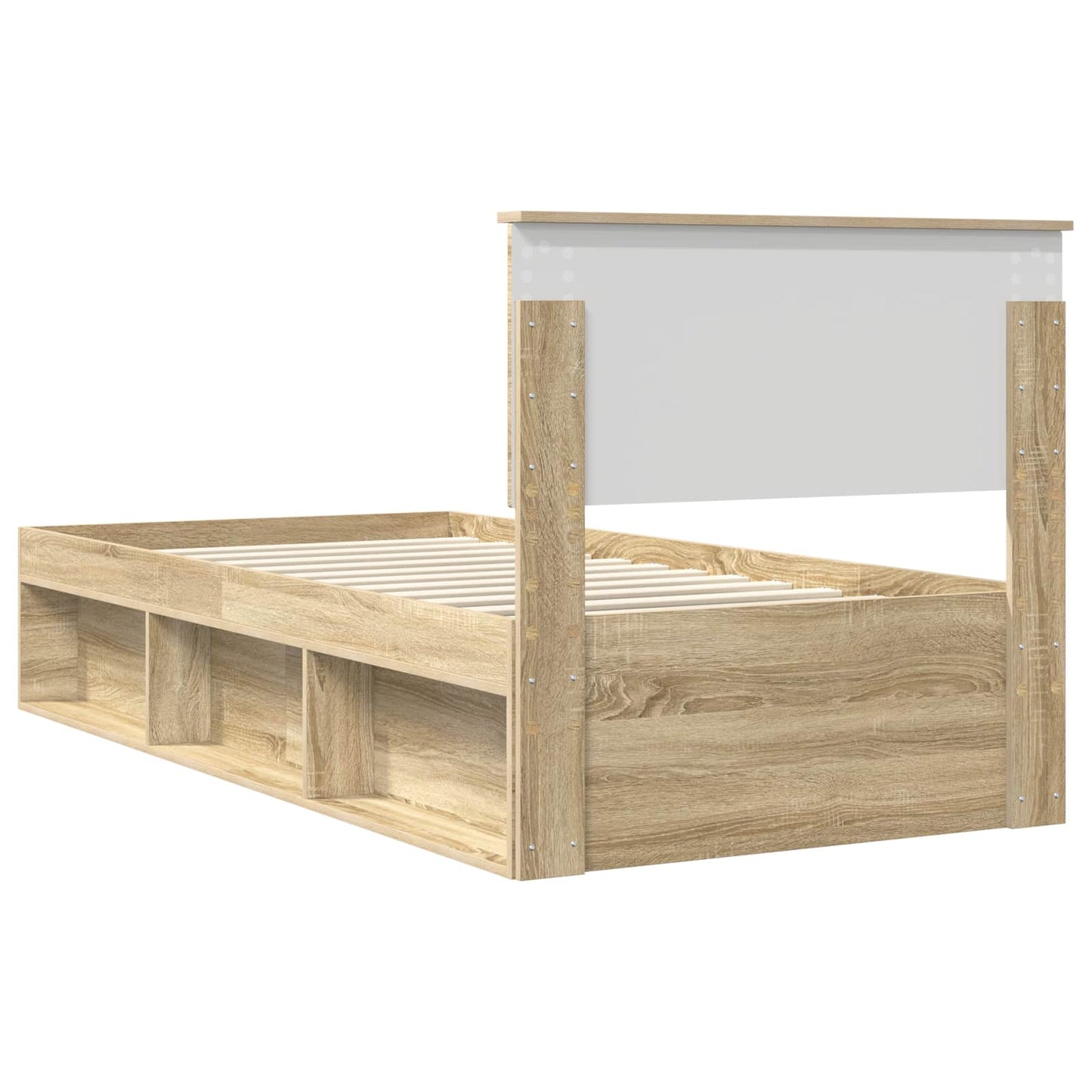 vidaXL Bed Frame with Headboard Sonoma Oak 75 x 190 cm Engineered wood