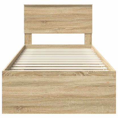 vidaXL Bed Frame with Headboard Sonoma Oak 75 x 190 cm Engineered wood