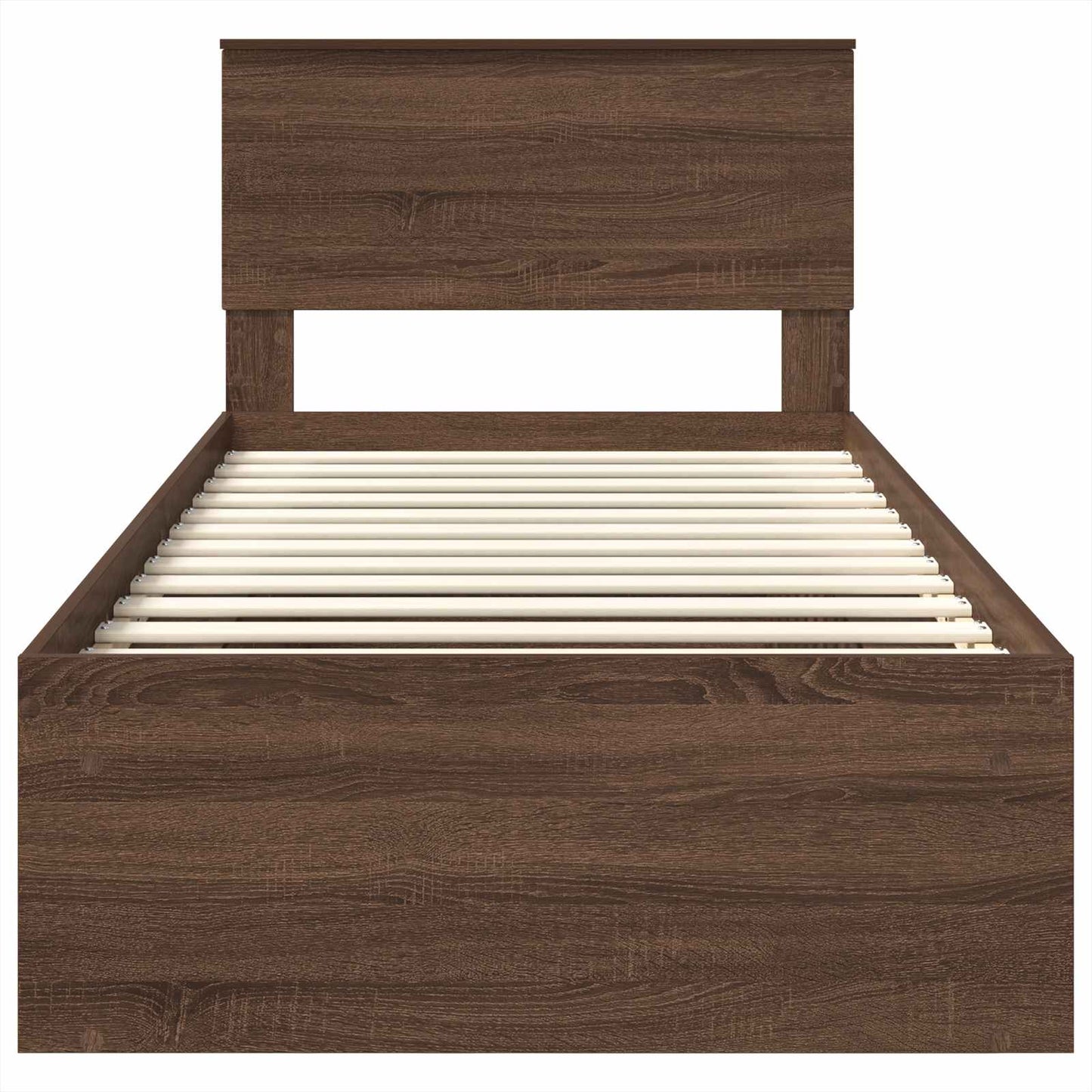 vidaXL Bed Frame with Headboard Brown Oak 75 x 190 cm Engineered wood