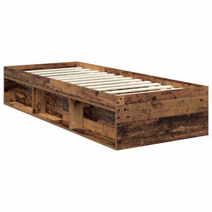vidaXL Bed Frame with Headboard Old Wood 75 x 190 cm Engineered wood