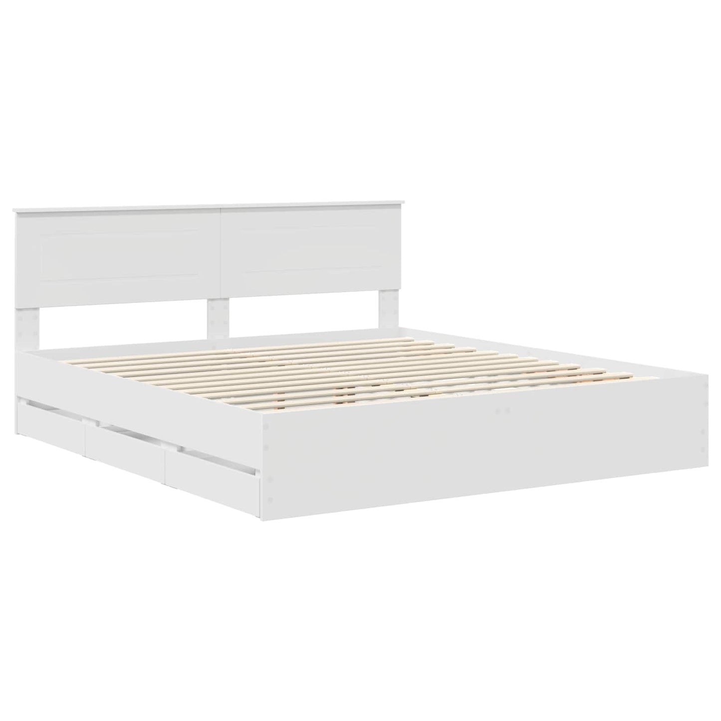 vidaXL Bed Frame with Drawer White 180 x 200 cm Engineer Wood