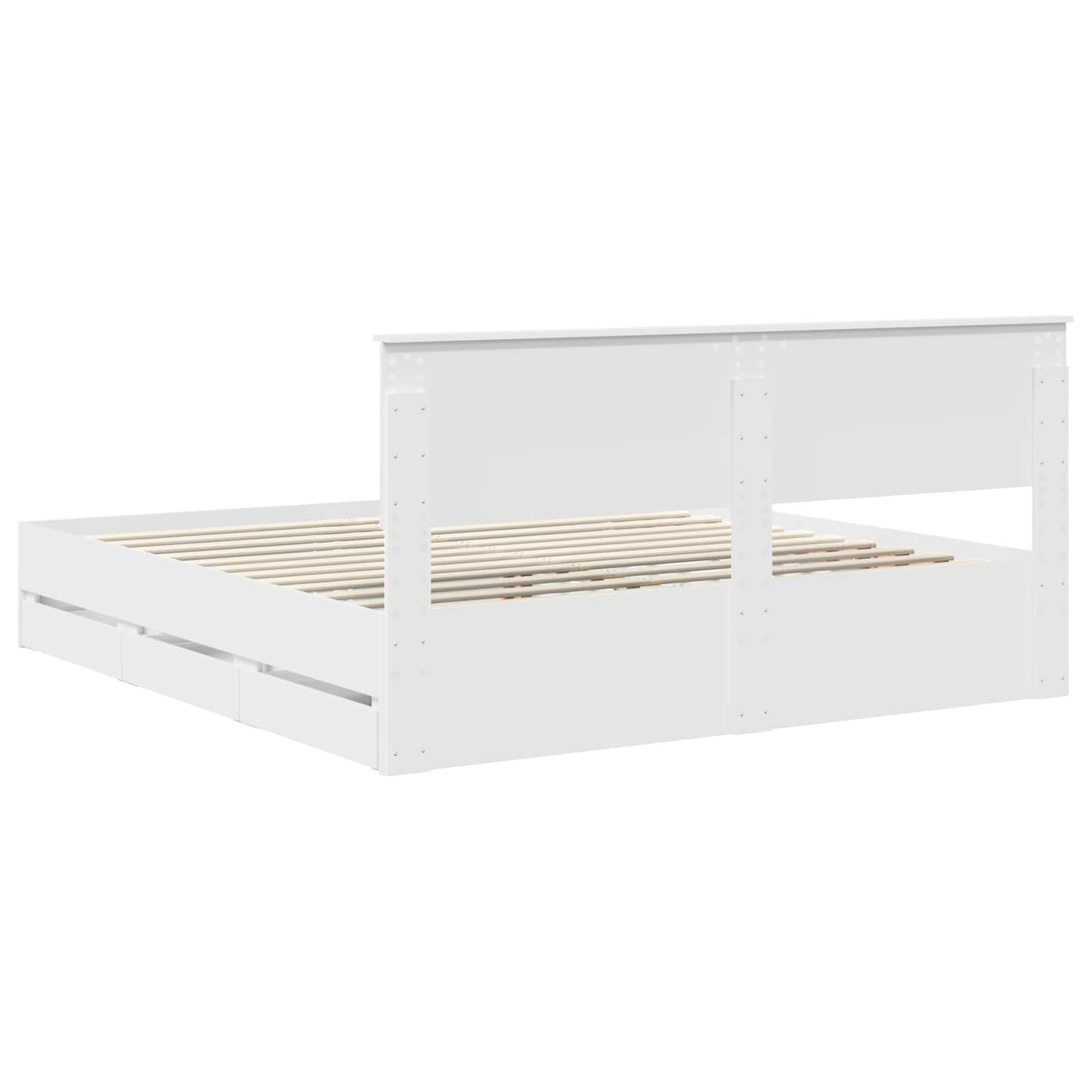 vidaXL Bed Frame with Drawer White 180 x 200 cm Engineer Wood