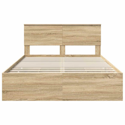 vidaXL Bed Frame with Drawer Sonoma Oak 150 x 200 cm Engineer Wood