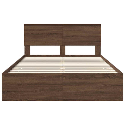 vidaXL Bed Frame with Drawer Brown Oak 150 x 200 cm Engineer Wood