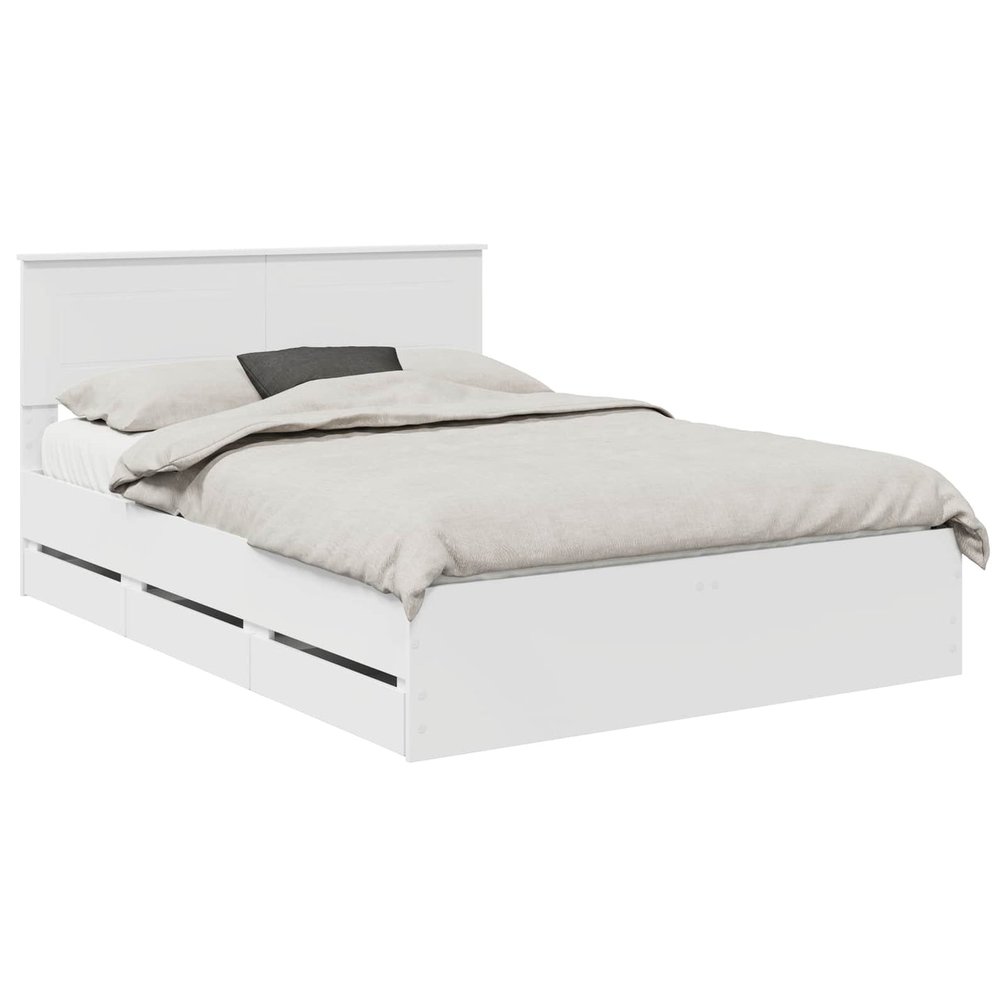 vidaXL Bed Frame with Drawer White 140 x 190 cm Engineer Wood