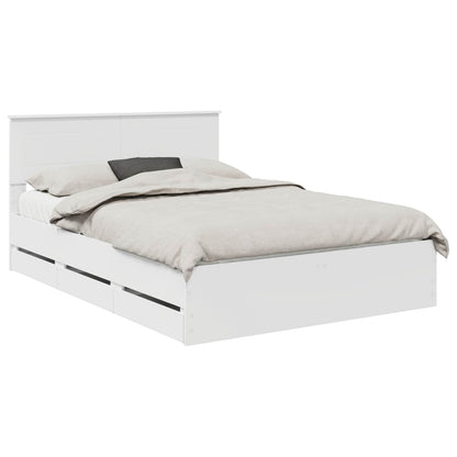 vidaXL Bed Frame with Drawer White 140 x 190 cm Engineer Wood