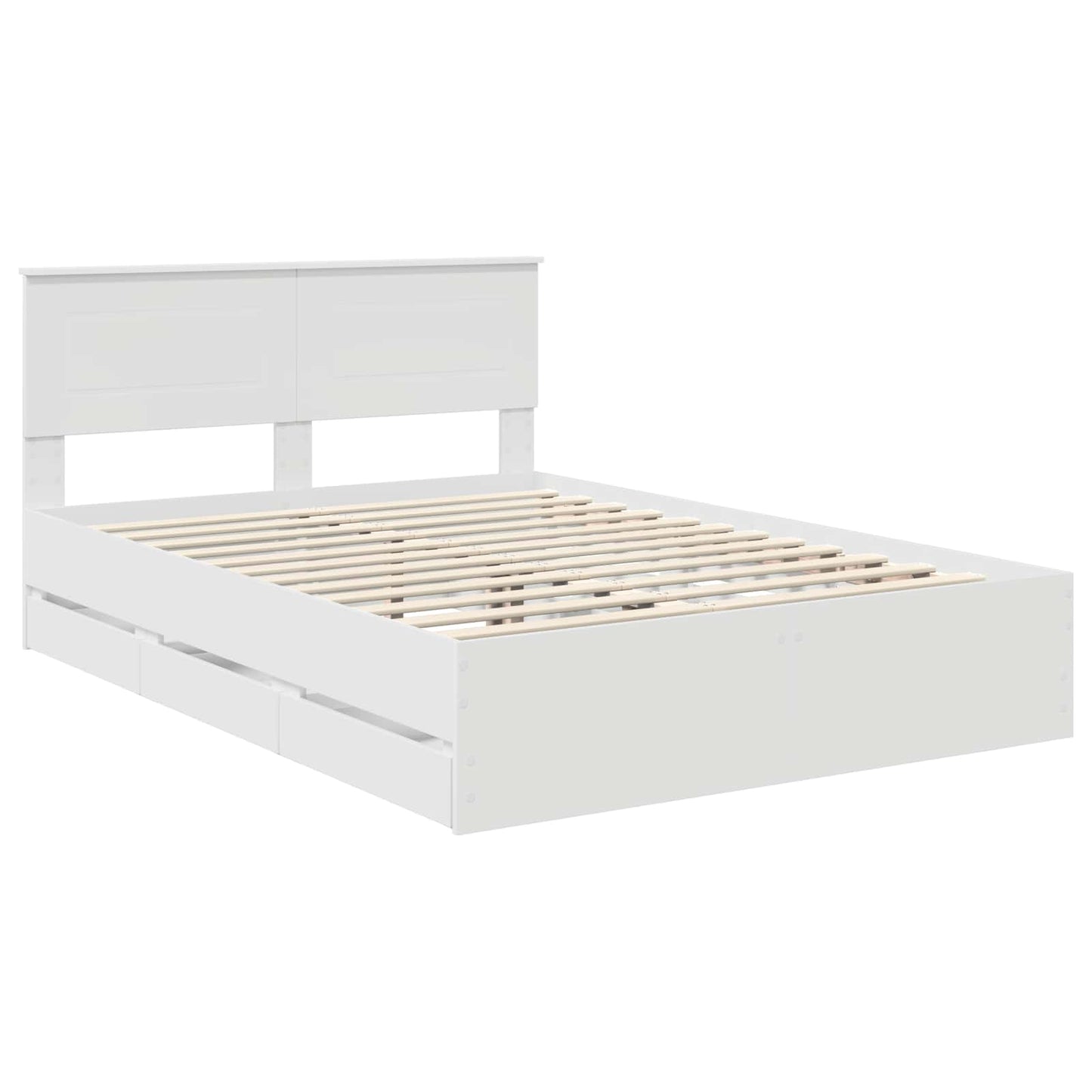 vidaXL Bed Frame with Drawer White 140 x 190 cm Engineer Wood
