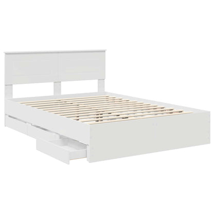 vidaXL Bed Frame with Drawer White 140 x 190 cm Engineer Wood