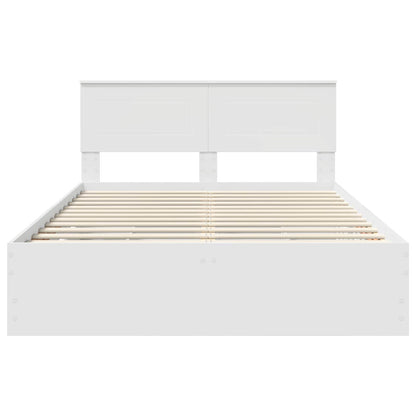vidaXL Bed Frame with Drawer White 140 x 190 cm Engineer Wood