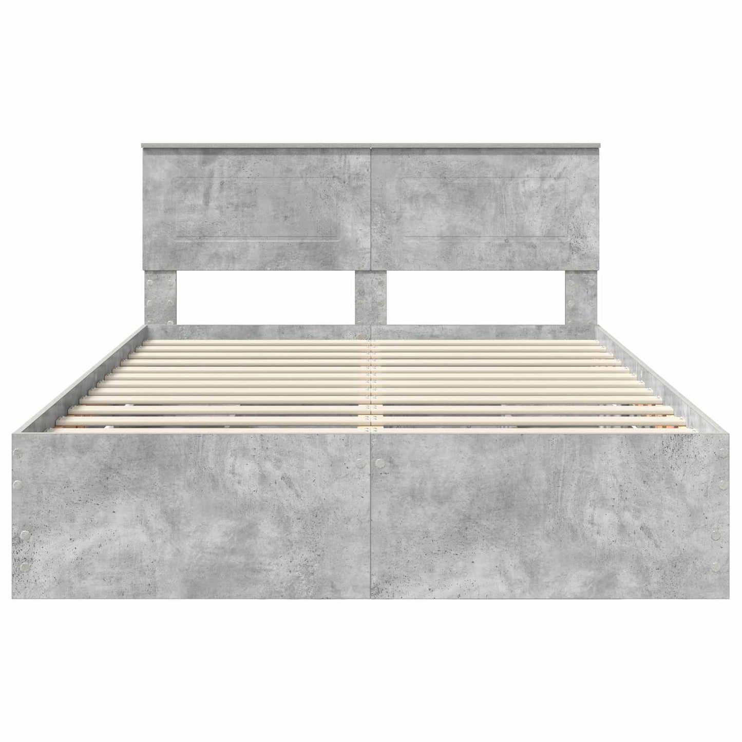 vidaXL Bed Frame with Drawer Concrete Grey 140 x 200 cm Engineer Wood
