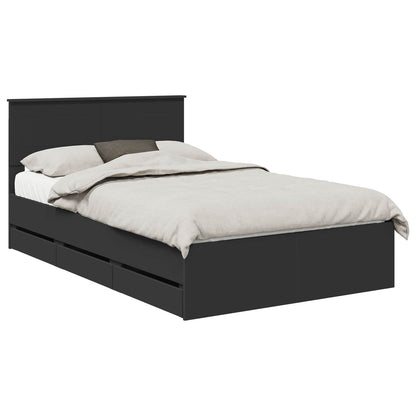 vidaXL Bed Frame with Drawer Black 120 x 190 cm Engineer Wood