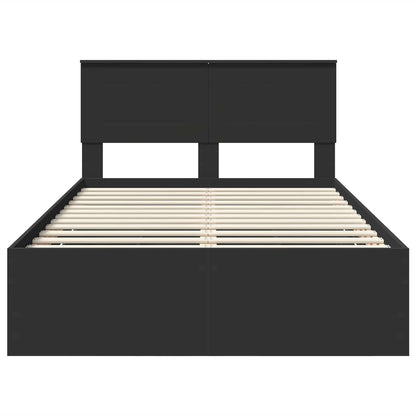 vidaXL Bed Frame with Drawer Black 120 x 190 cm Engineer Wood