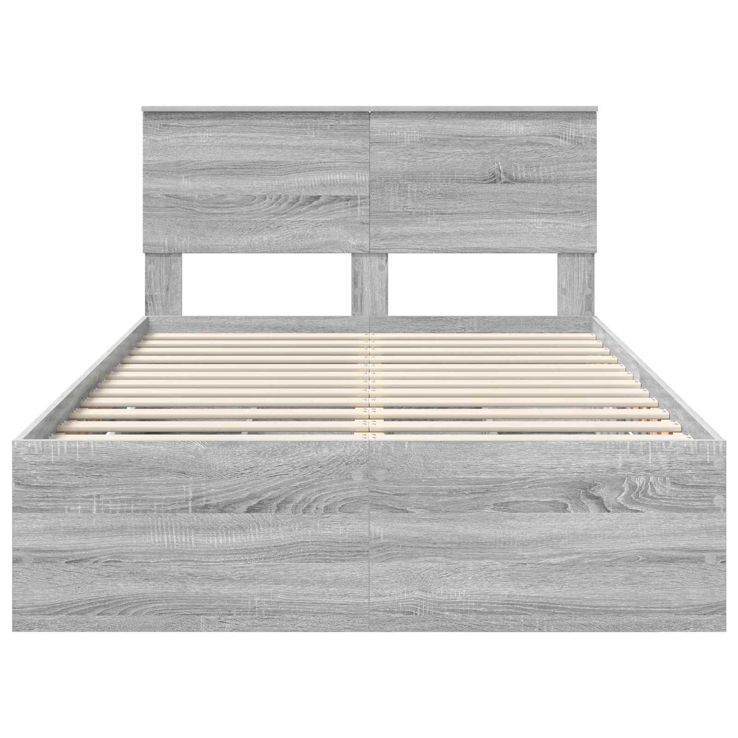 vidaXL Bed Frame with Drawer Grey Sonoma 120 x 190 cm Engineer Wood