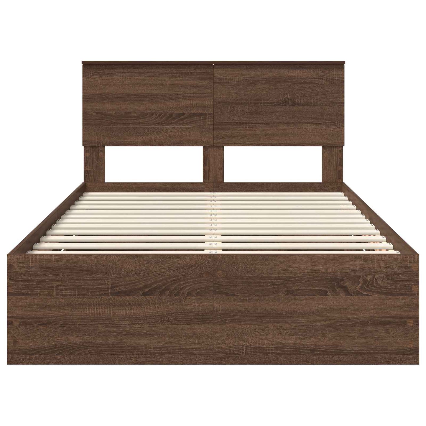 vidaXL Bed Frame with Drawer Brown Oak 120 x 190 cm Engineer Wood