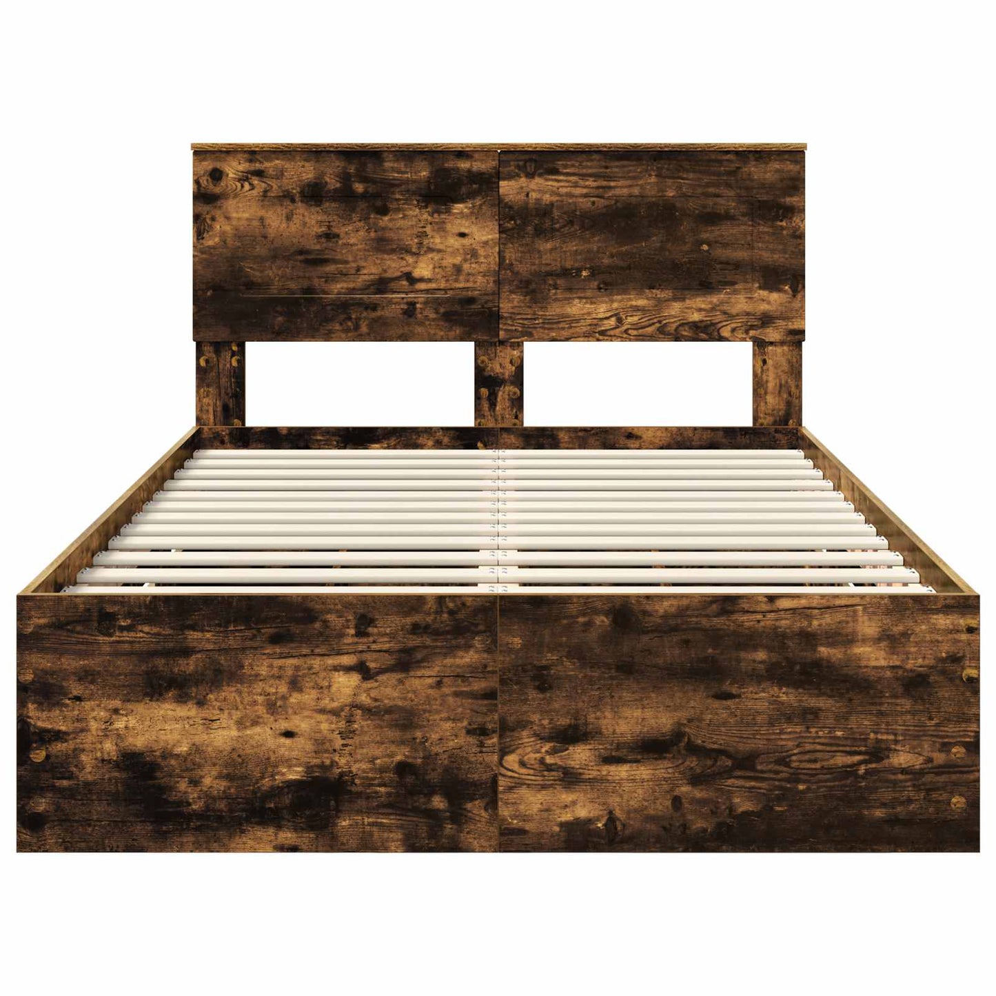 vidaXL Bed Frame with Drawer Smoked Oak 120 x 200 cm Engineer Wood