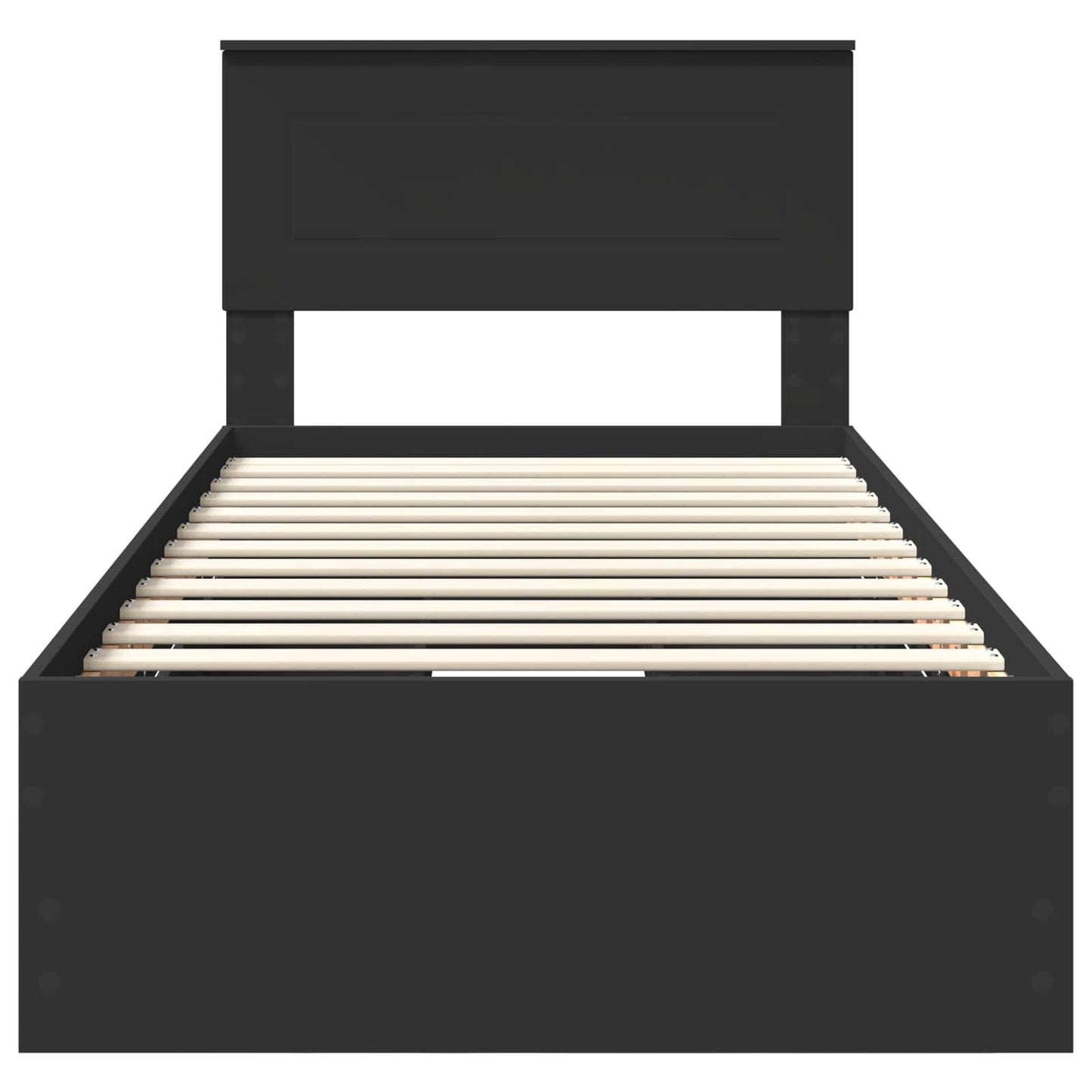 vidaXL Bed Frame with Drawer Black 90 x 190 cm Engineer Wood