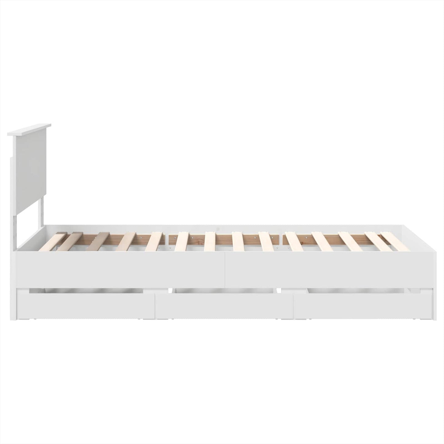 vidaXL Bed Frame with Drawer White 75 x 190 cm Engineer Wood