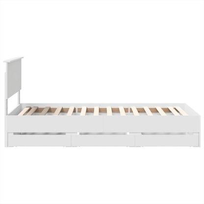 vidaXL Bed Frame with Drawer White 75 x 190 cm Engineer Wood