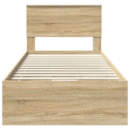 vidaXL Bed Frame with Drawer Sonoma Oak 75 x 190 cm Engineer Wood
