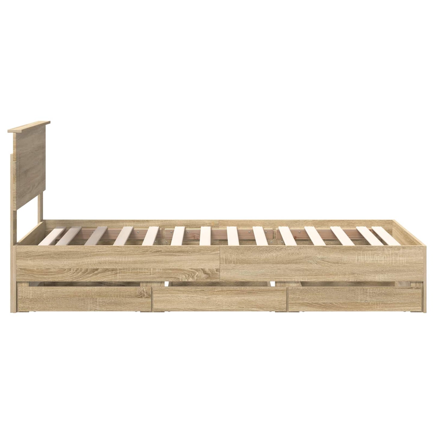 vidaXL Bed Frame with Drawer Sonoma Oak 75 x 190 cm Engineer Wood