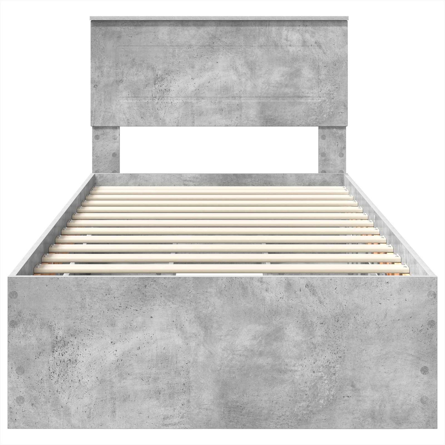 vidaXL Bed Frame with Drawer Concrete Grey 75 x 190 cm Engineer Wood