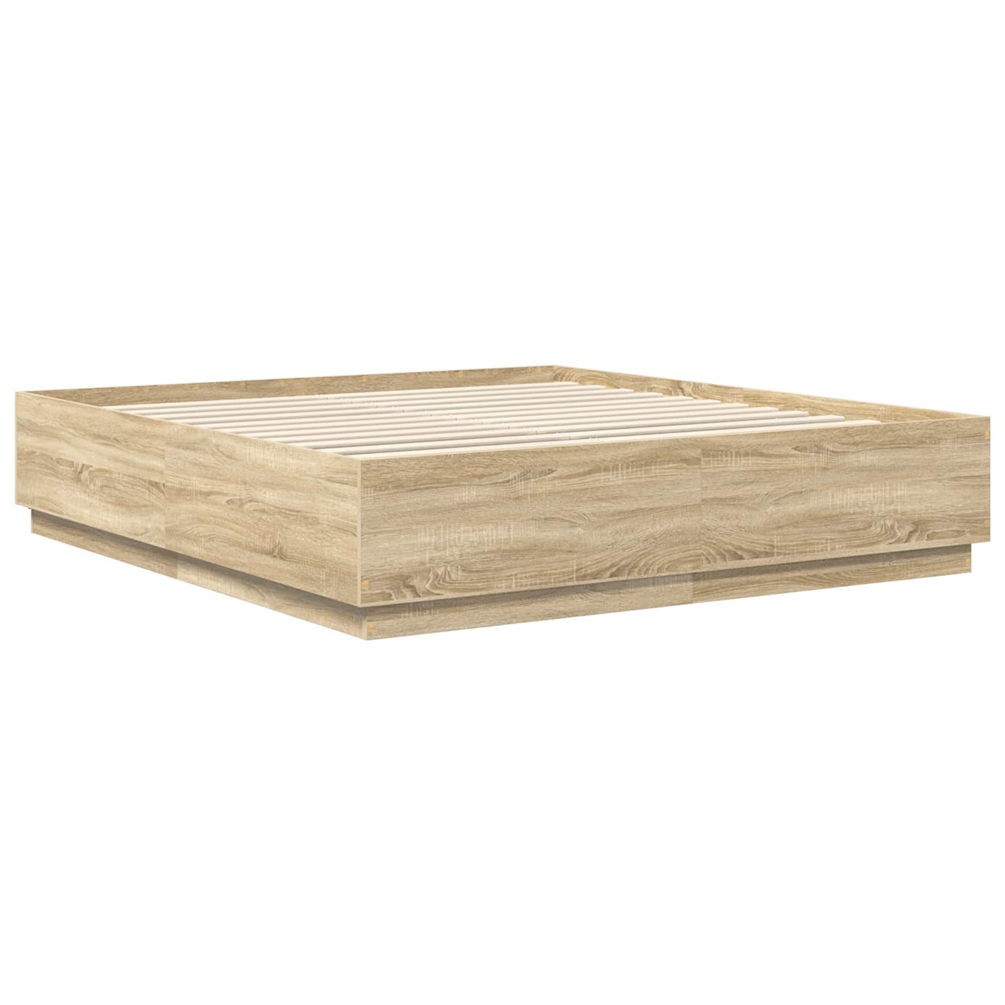 vidaXL Bed Frame Sonoma Oak 200 x 200 cm Engineered Wood