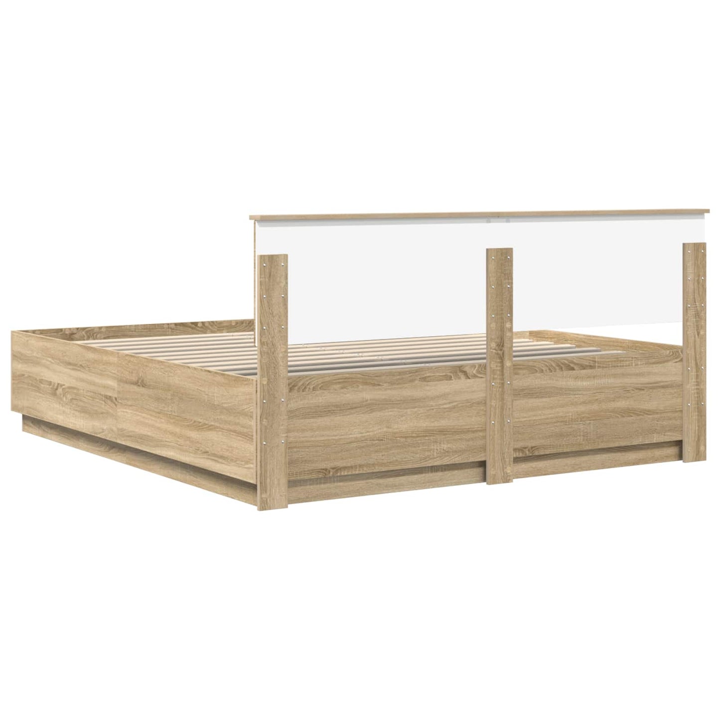 vidaXL Bed Frame Sonoma Oak 200 x 200 cm Engineered Wood