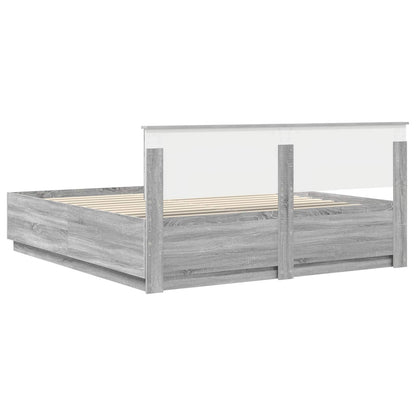 vidaXL Bed Frame Grey Sonoma 180 x 200 cm Engineered Wood