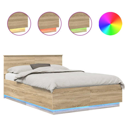 vidaXL Bed Frame Sonoma Oak 160 x 200 cm Engineered Wood